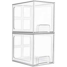 Stackable Storage Drawers, Acrylic Bathroom Makeup Organizers,Clear