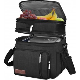 Lunch Bag for Women Men Double Deck Lunch Box - Leakproof Insulated