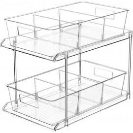 Pull-out Home Organizer, Clear Bathroom Organizer with Dividers